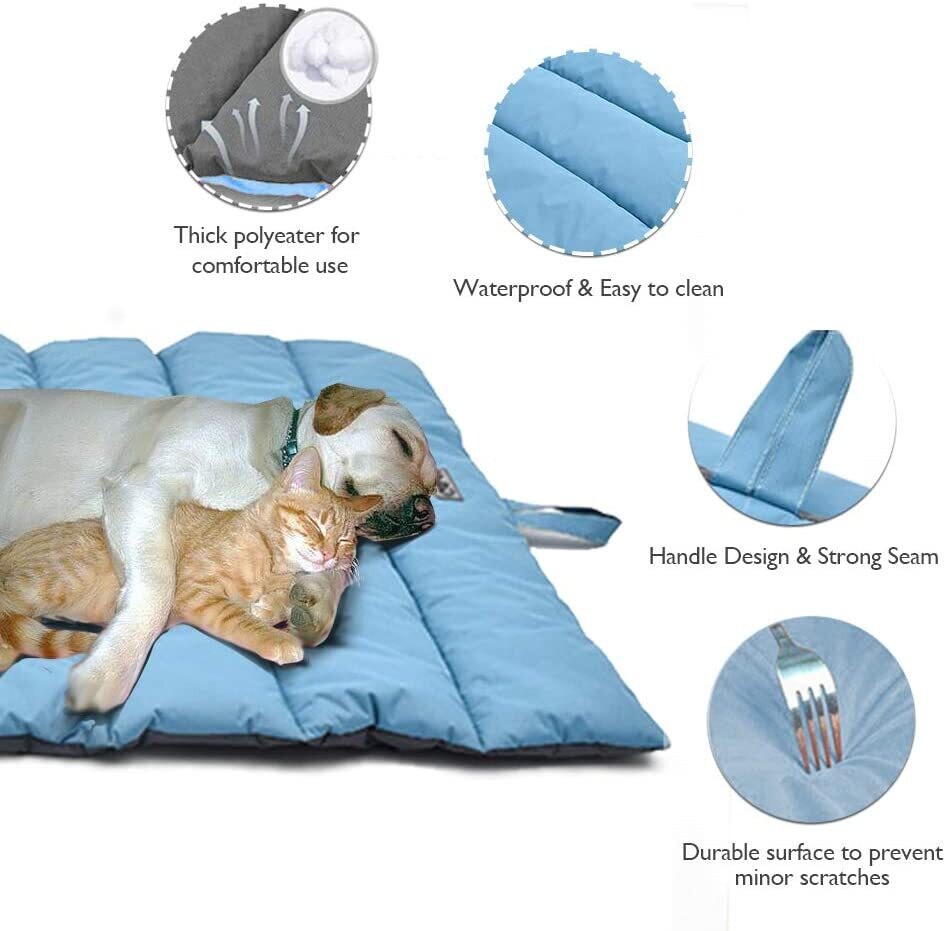 Large Dogs Foldable Washable Waterproof Dog Mat for Outdoor Use, Pet-Friendly Portable Dog Mat Travel Blanket for Dogs and Cats with Multiple Uses: Picnic Blanket 110 by 68 cm.