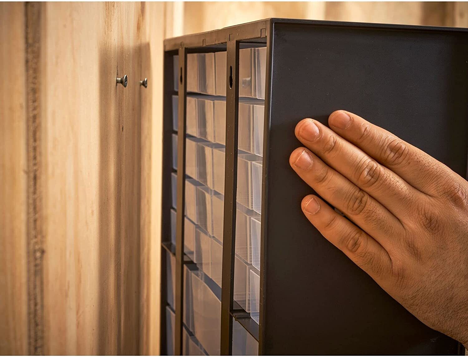 Storage Box with 39 Drawers, Dimensions 36.5 x 43.5 x 15.5 cm - Suitable for Wall Mounting