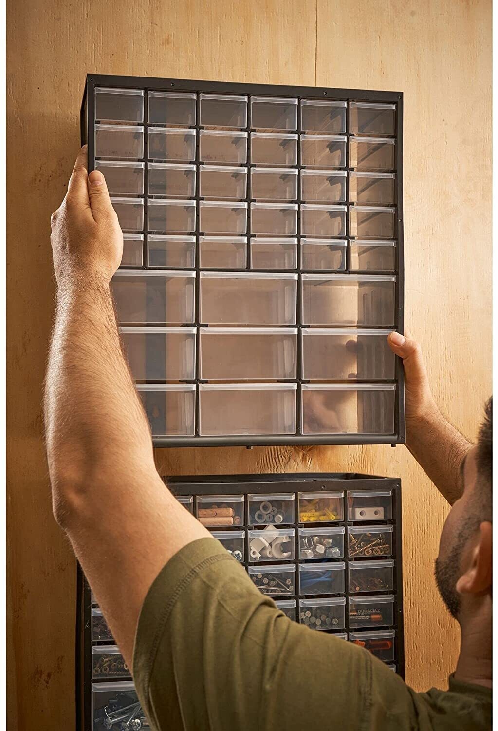 Storage Box with 39 Drawers, Dimensions 36.5 x 43.5 x 15.5 cm - Suitable for Wall Mounting