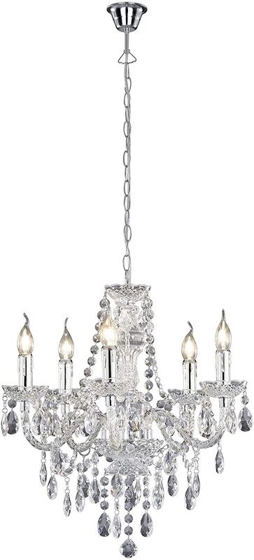 Chandelier 5 Bulbs, Modern Ceiling Light Fixture for Living Room, Dining Room, and Bedroom
