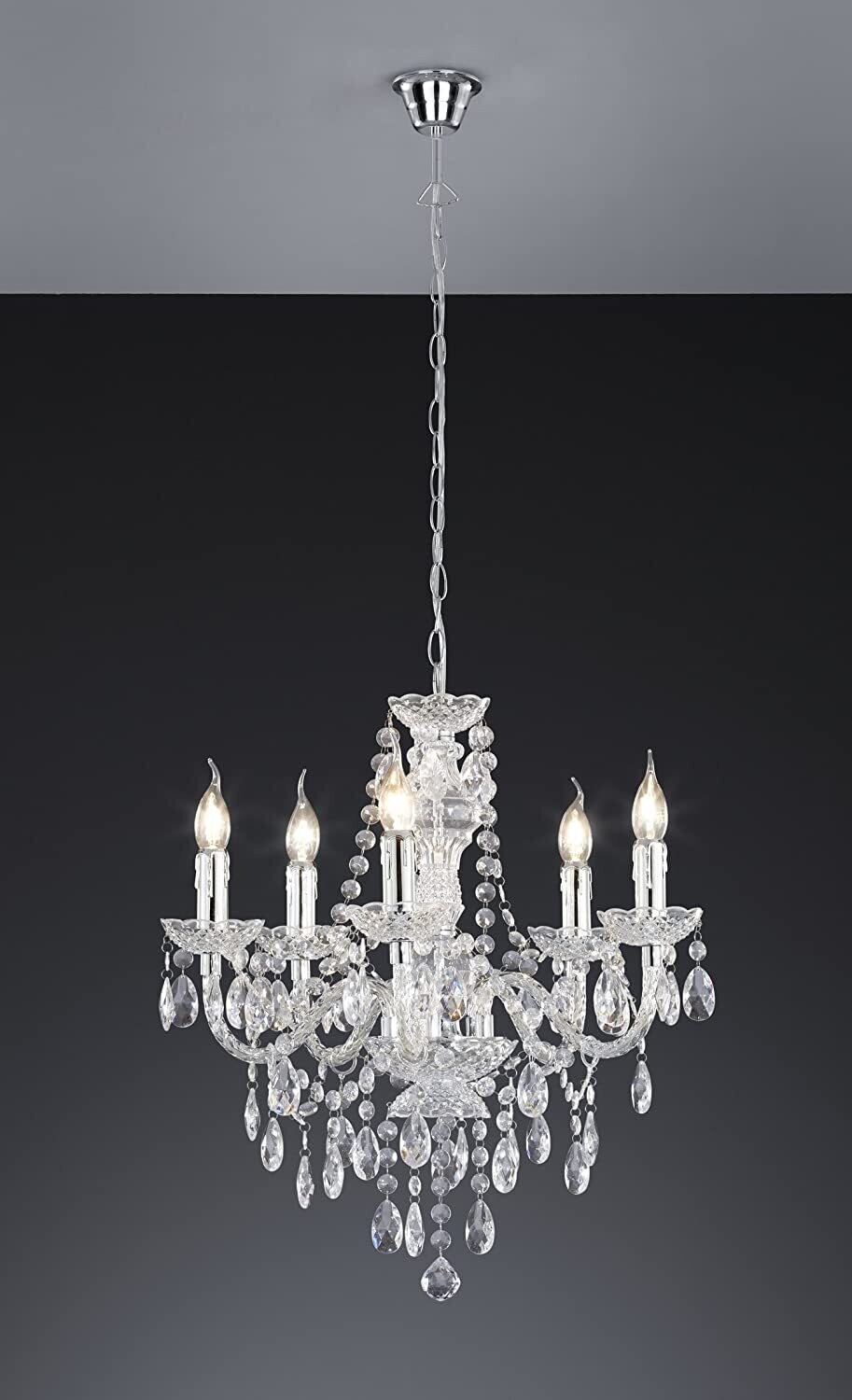 Chandelier 5 Bulbs, Modern Ceiling Light Fixture for Living Room, Dining Room, and Bedroom