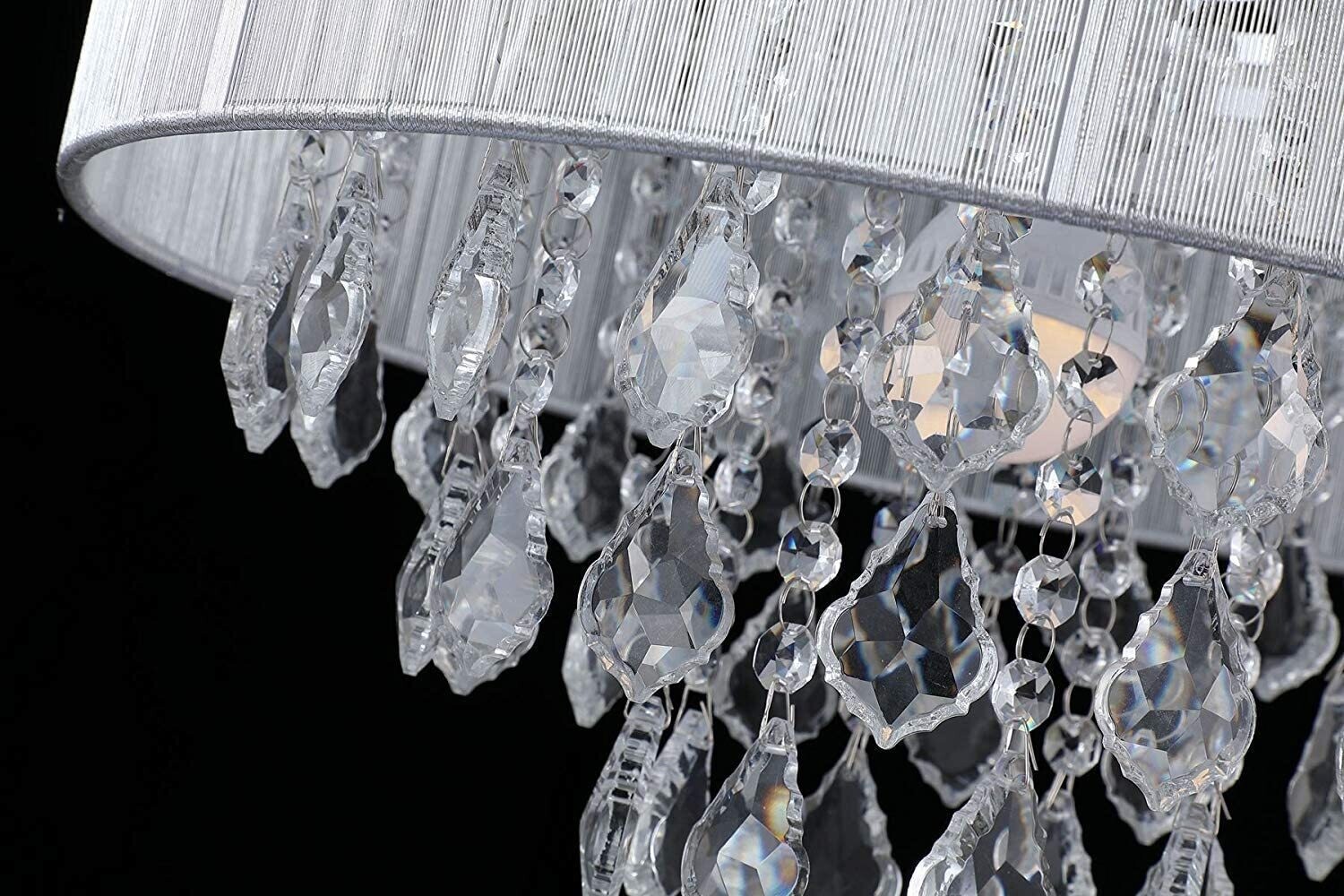 Crystal Raindrop Chandelier Lighting, Flush Mount, Elegant Ceiling Light Fixture