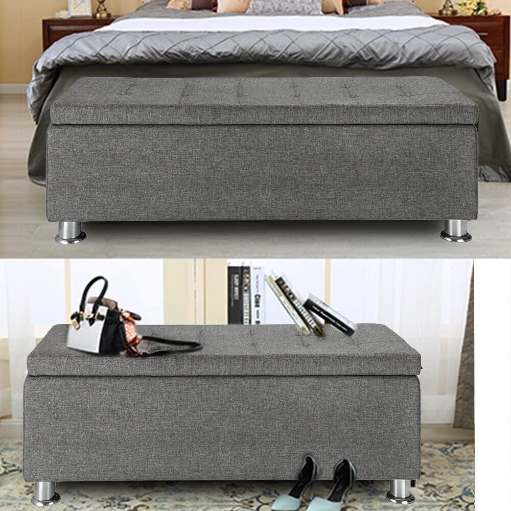 Footrest Canvas Storage Box with 300kg Weight Capacity and Durable Design