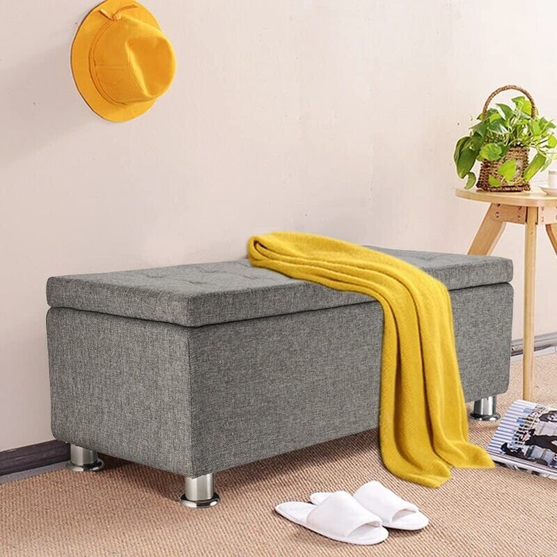 Footrest Canvas Storage Box with 300kg Weight Capacity and Durable Design