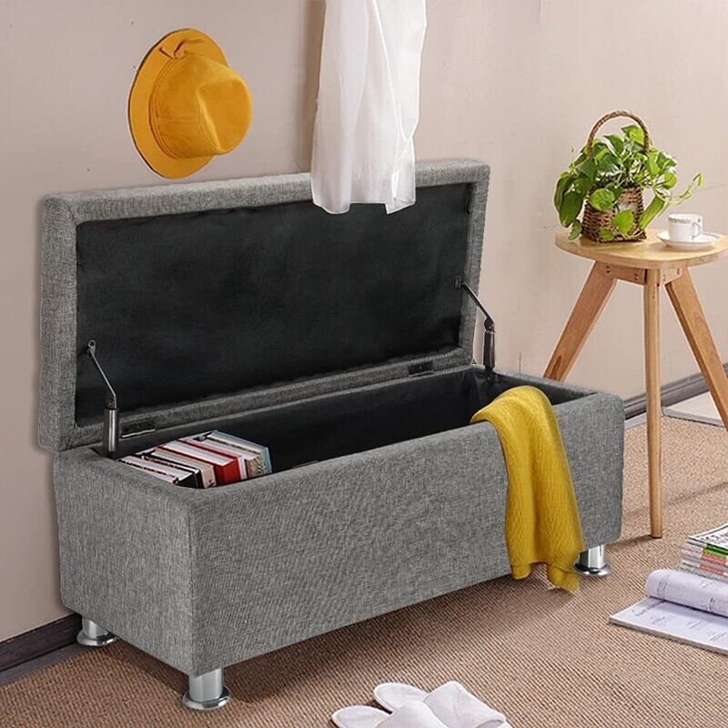 Footrest Canvas Storage Box with 300kg Weight Capacity and Durable Design