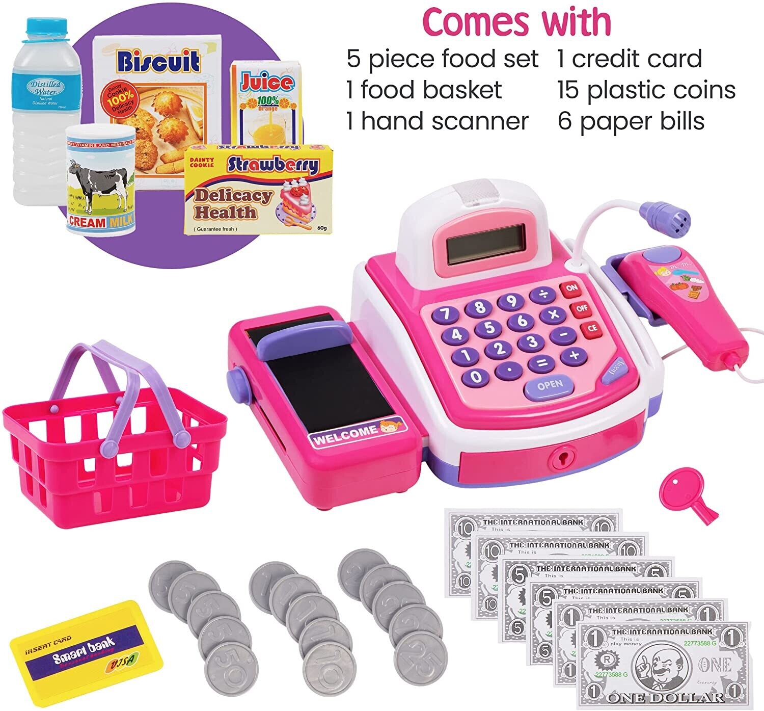 Pretend and Play Electronic Toy Cash Register