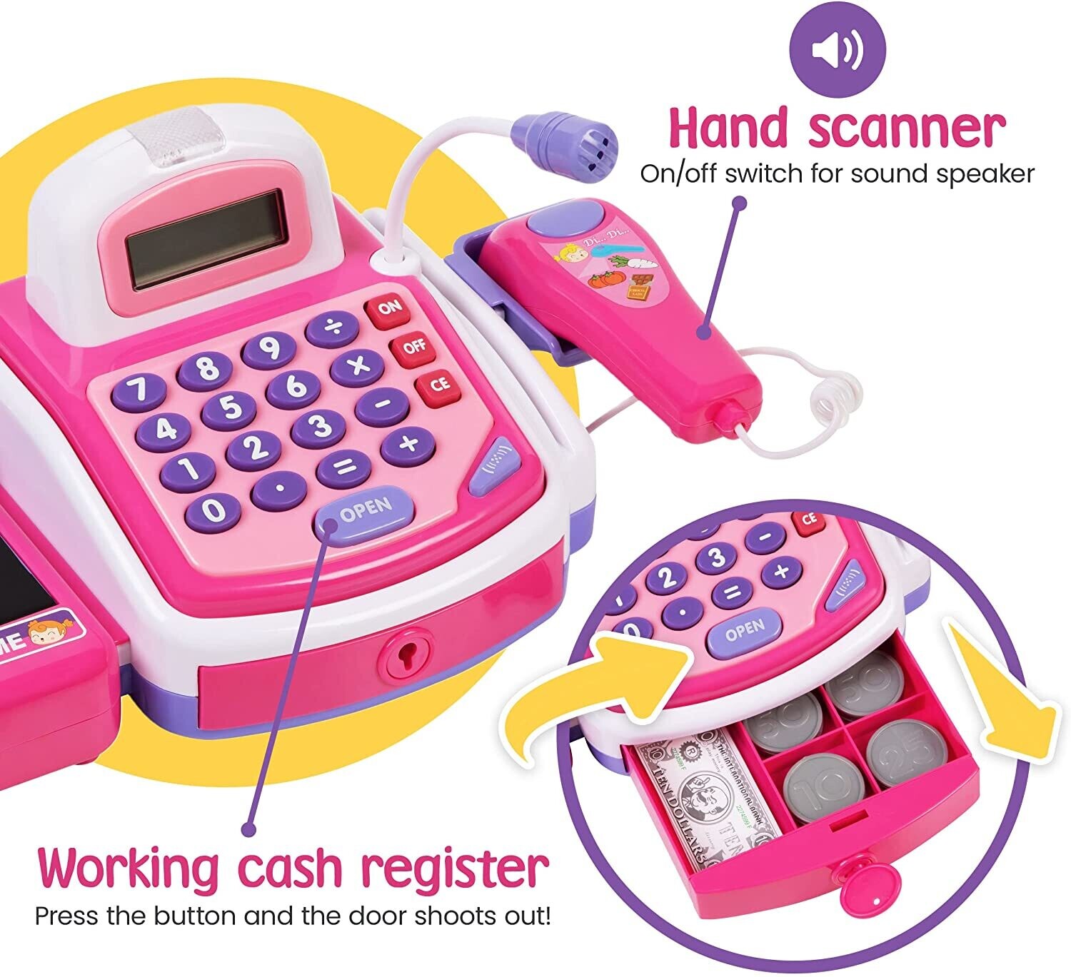 Pretend and Play Electronic Toy Cash Register