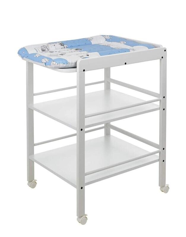 Clarissa Changing Shelf in White – 56 x 90.5 x 74.5 cm Baby Changing Table for Nursery Storage