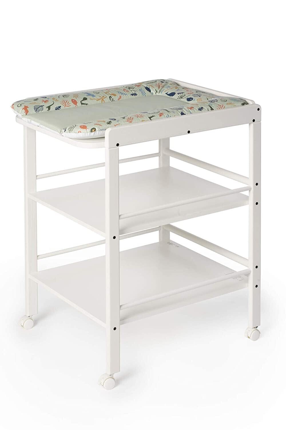 Clarissa Changing Shelf in White – 56 x 90.5 x 74.5 cm Baby Changing Table for Nursery Storage