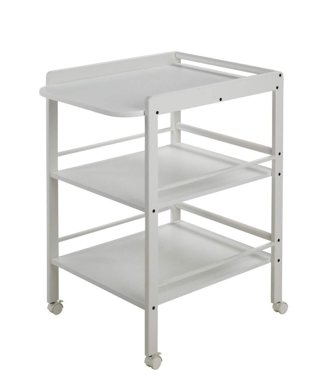 Clarissa Changing Shelf in White – 56 x 90.5 x 74.5 cm Baby Changing Table for Nursery Storage