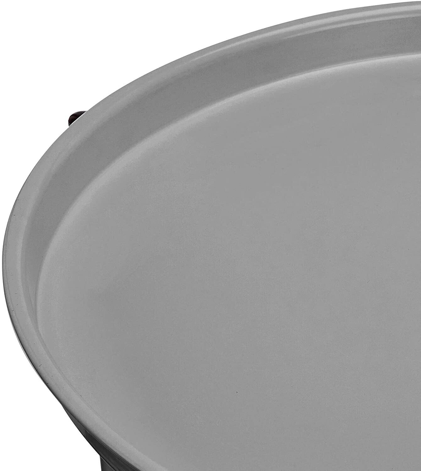 Round side table with storage solution