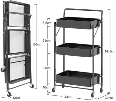 Foldable Tool & Kitchen Trolley