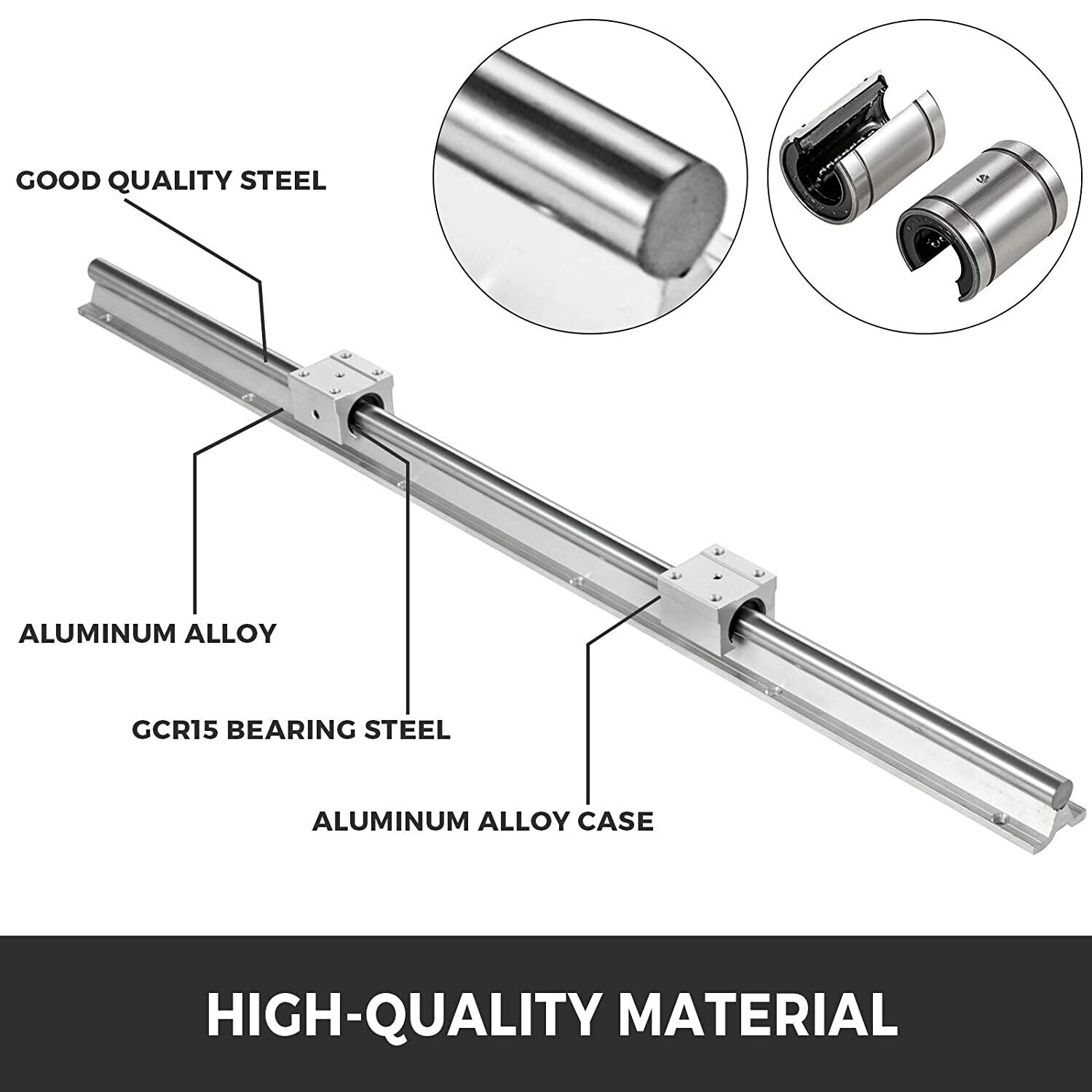 Linear Guide 2 Pieces Linear Rail 1200 mm