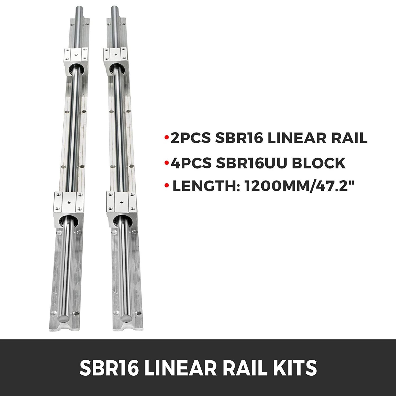 Linear Guide 2 Pieces Linear Rail 1200 mm