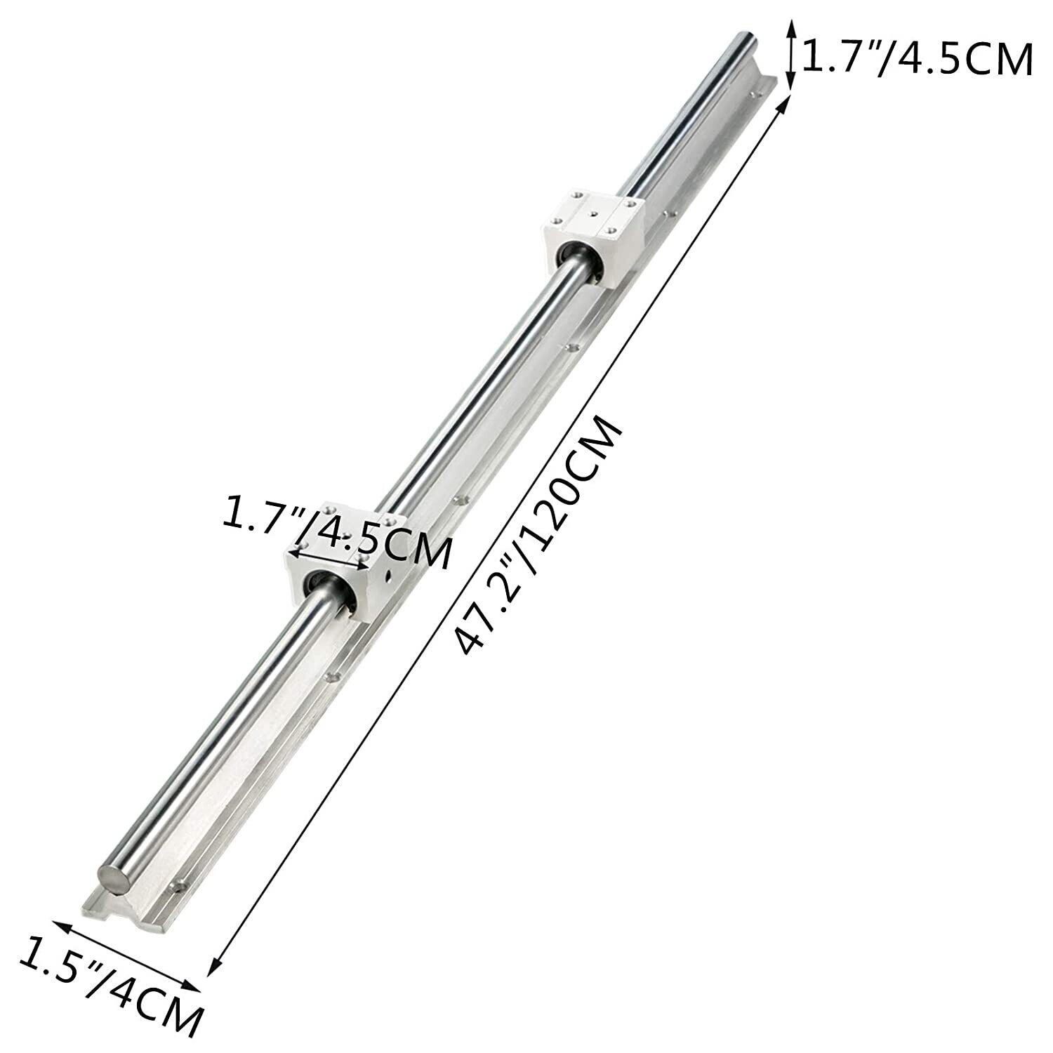 Linear Guide 2 Pieces Linear Rail 1200 mm
