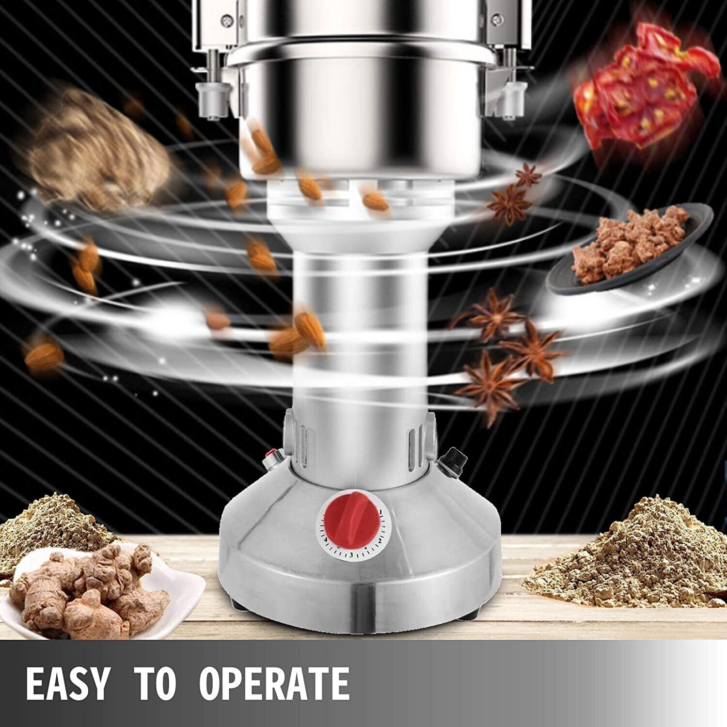 Electric Grain Mill and Spice Mill – Multi-Function Herb, Pepper, and Spice Pearl Powder Grinder for Home and Commercial Use