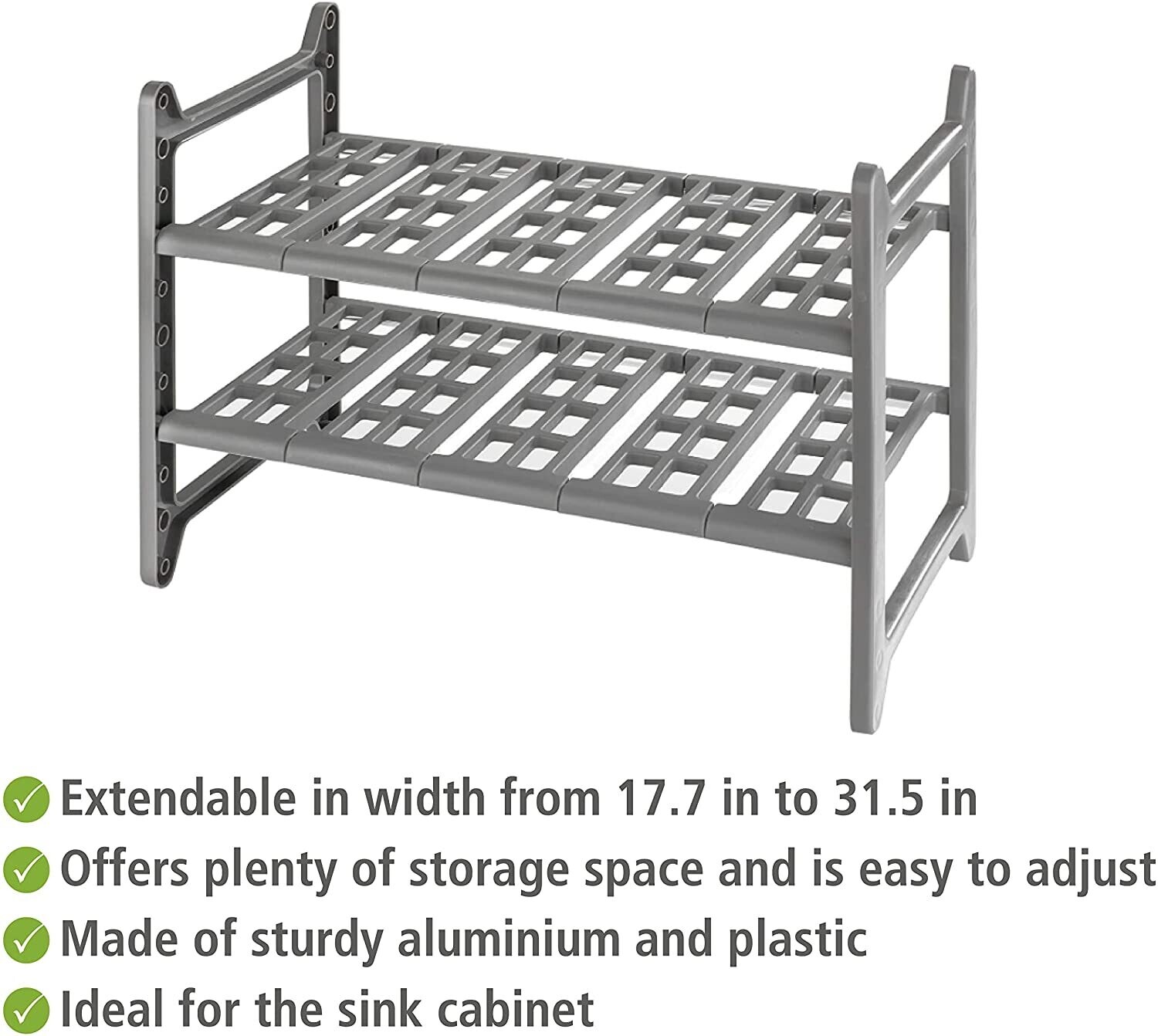 Flexi Kitchen Under Cabinet Shelving Unit Adjustable 44-82 x 39 x 28 cm
