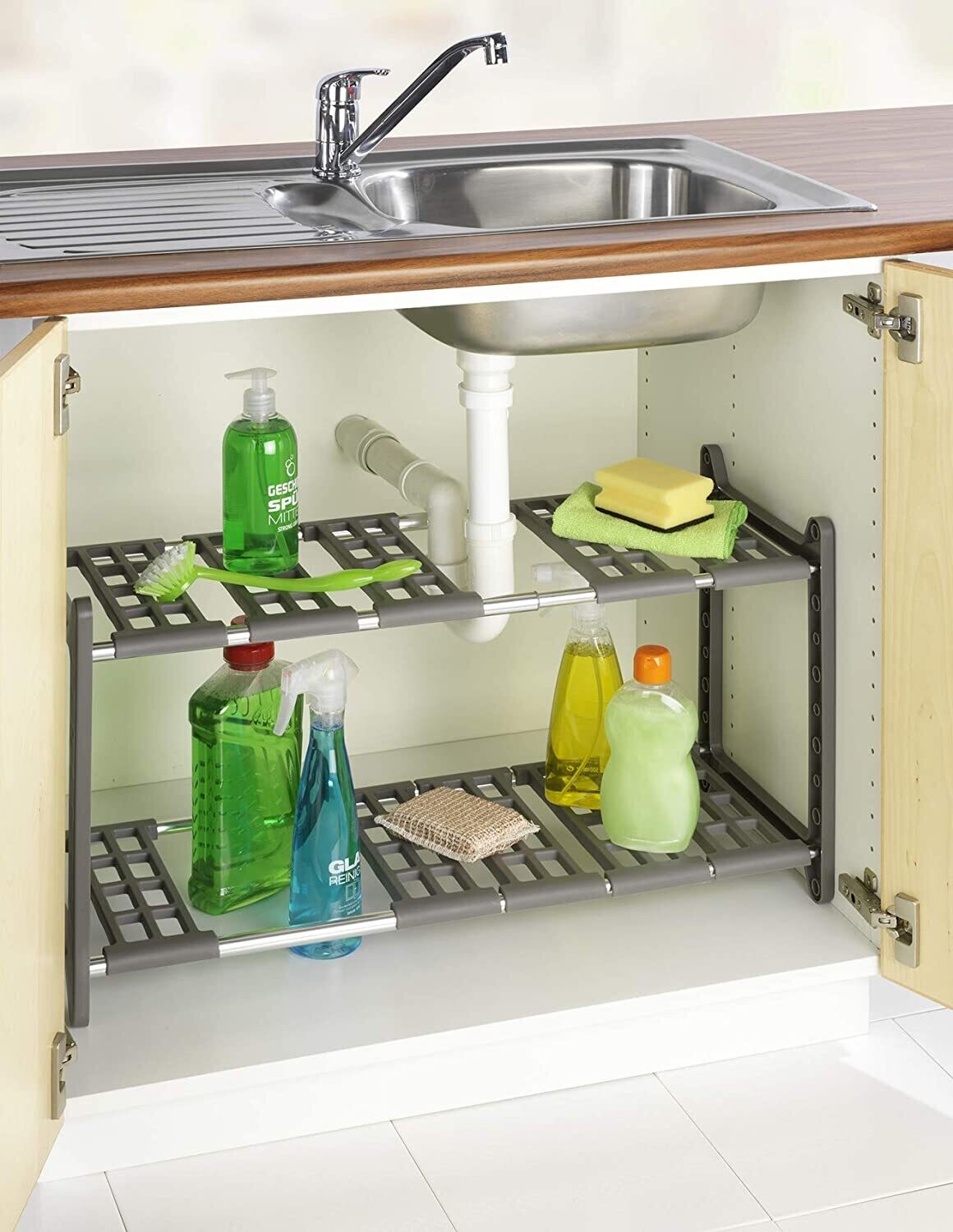 Flexi Kitchen Under Cabinet Shelving Unit Adjustable 44-82 x 39 x 28 cm