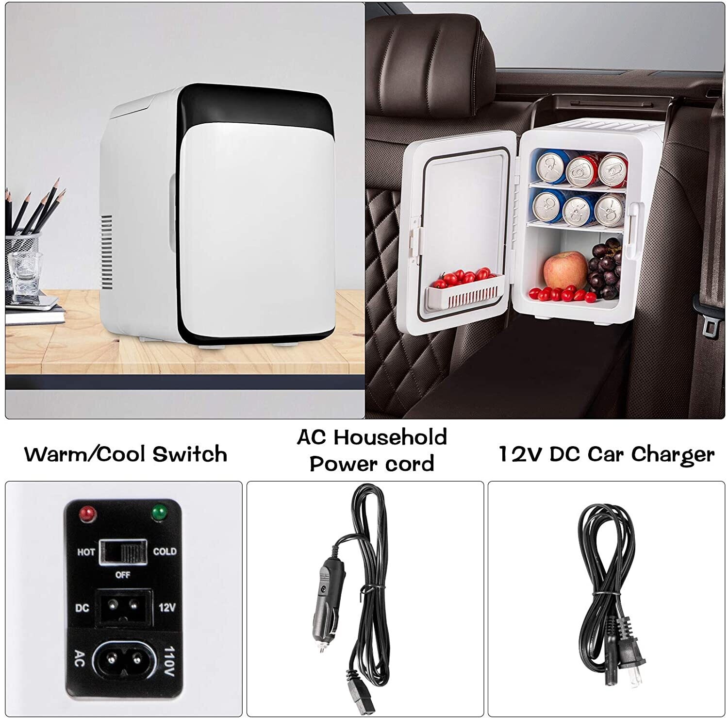 Mini Fridge, 10 L Mini Bar Fridge
