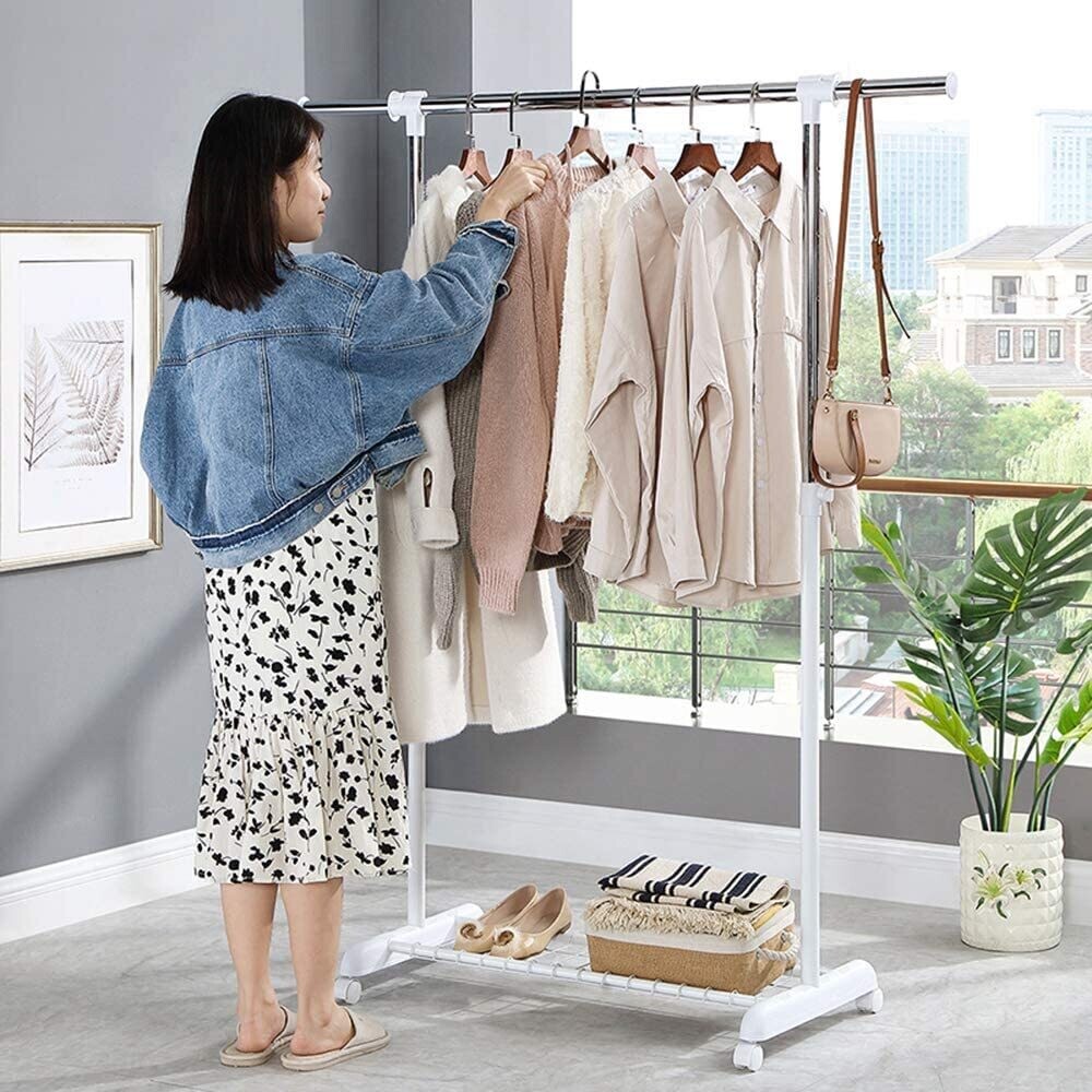 Heavy Duty Clothes Rack for Storage and Organization, Adjustable and Durable Garment Rack for Home, Retail, and Commercial Use