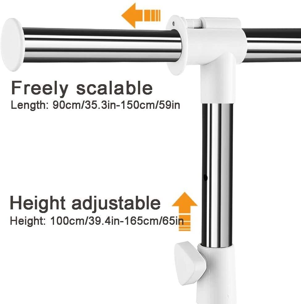 Heavy Duty Clothes Rack for Storage and Organization, Adjustable and Durable Garment Rack for Home, Retail, and Commercial Use