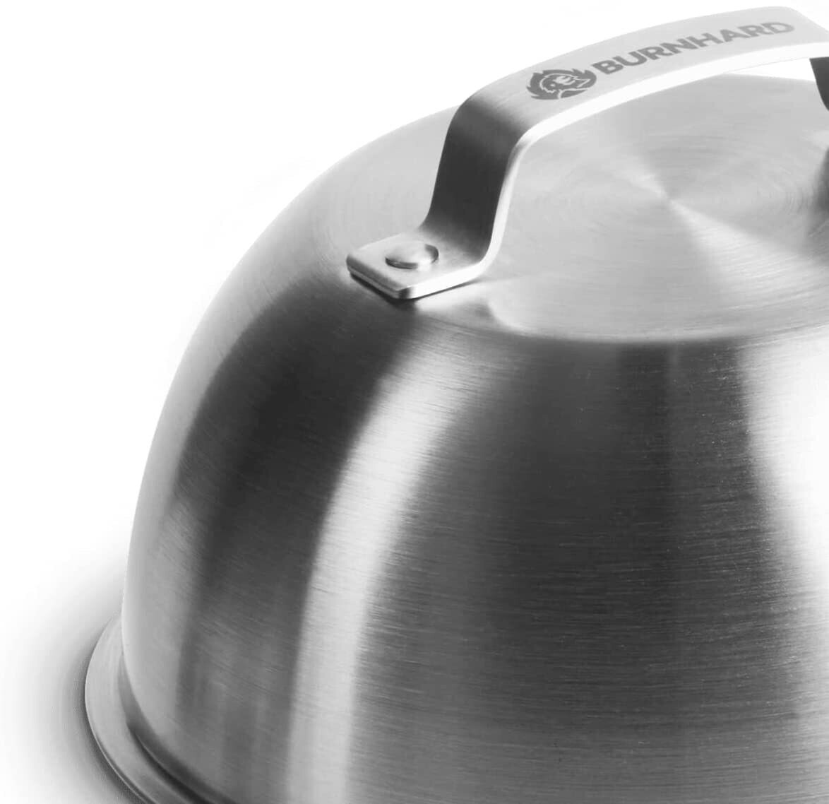 Set of 2 Stainless Steel Burger Bells 16 x 9 cm Melting Bell for Cheeseburger