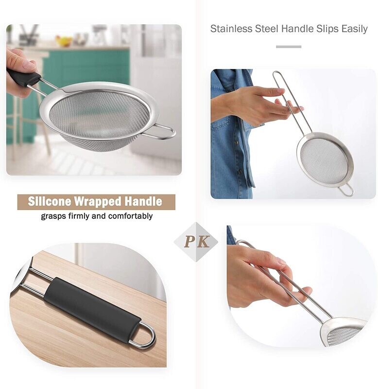 Stainless Steel Kitchen Strainer with Thickened Handle