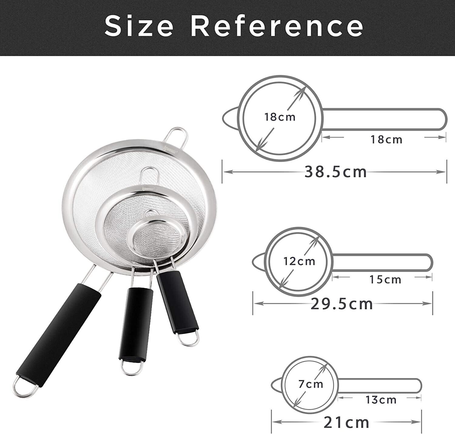 Stainless Steel Kitchen Strainer with Thickened Handle