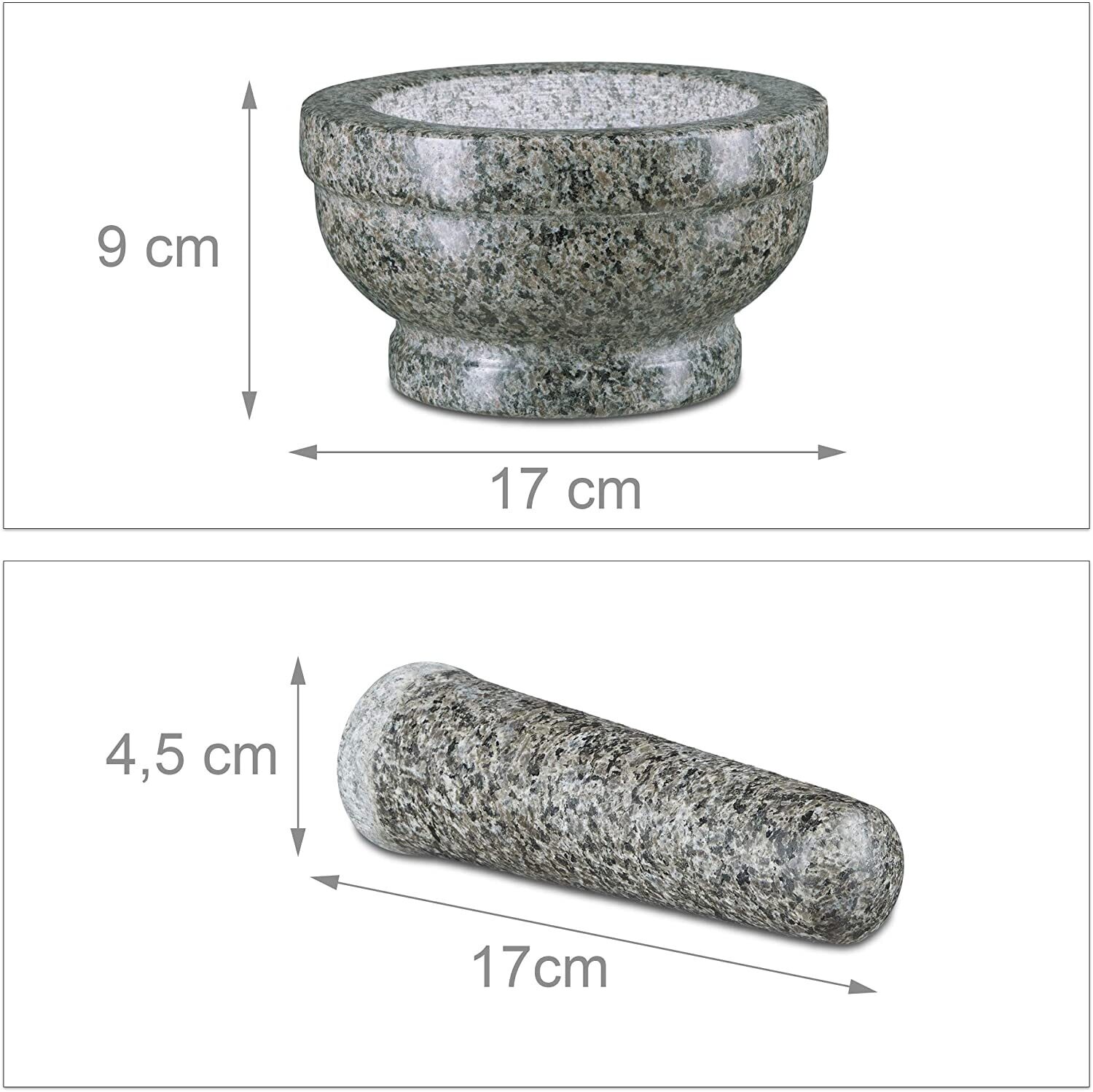 Granite Pestle and Mortar 17 cm Diameter