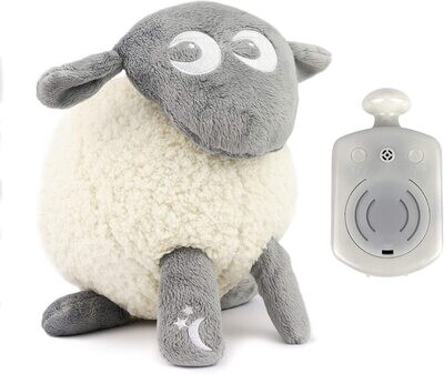 Grey  Baby &amp; Toddler Sleep Aid Gift  Cry Activated Sensor &amp; Nightlight with 5 Soothing White &amp; Pink Noise Sounds and Auto-Off Timer, Machine Washable &amp; Portable