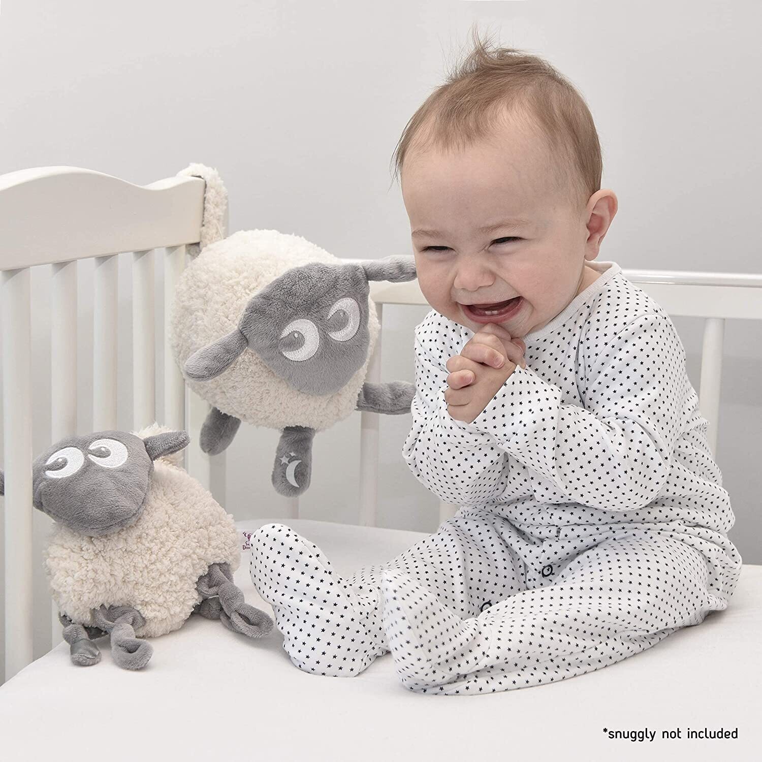 Grey  Baby &amp; Toddler Sleep Aid Gift  Cry Activated Sensor &amp; Nightlight with 5 Soothing White &amp; Pink Noise Sounds and Auto-Off Timer, Machine Washable &amp; Portable