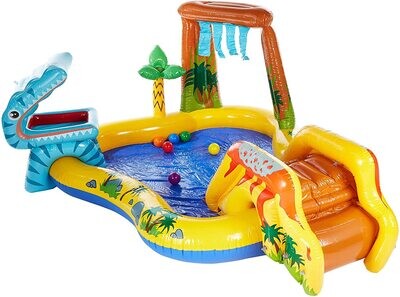 Inflatable Water Game Center Dinosaur for Kids, Outdoor Water Play and Fun Summer Activities