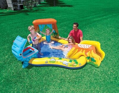 Inflatable Water Game Center Dinosaur for Kids, Outdoor Water Play and Fun Summer Activities