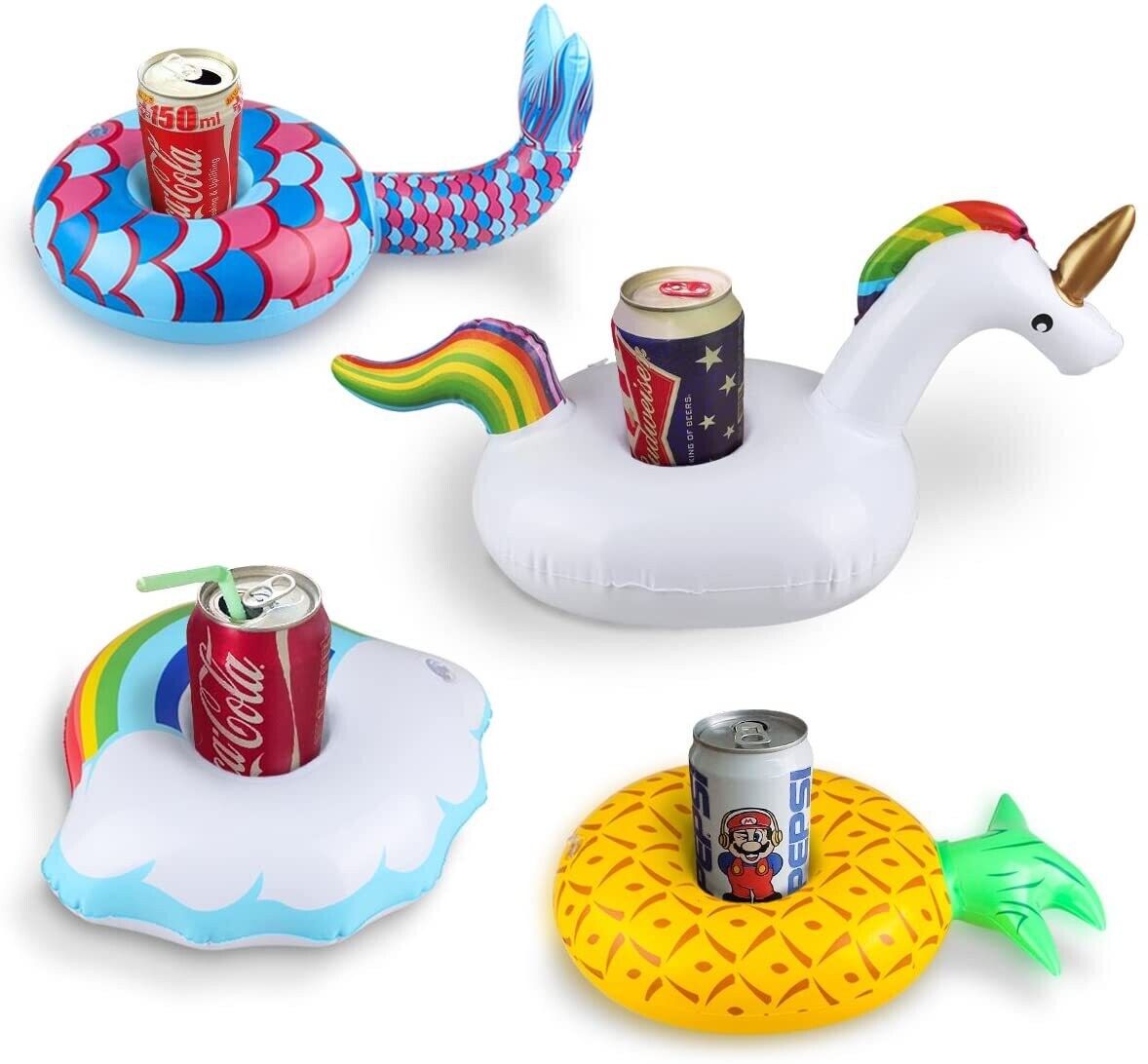 Inflatable Drink Holders for Pool, Fun and Convenient Beverage Floaties for Water Leisure