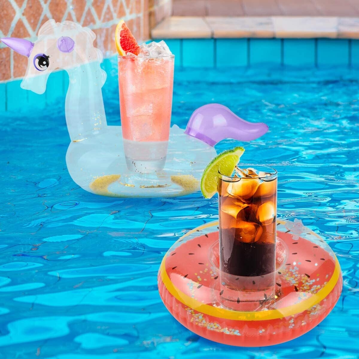 Inflatable Drink Holders for Pool, Fun and Convenient Beverage Floaties for Water Leisure