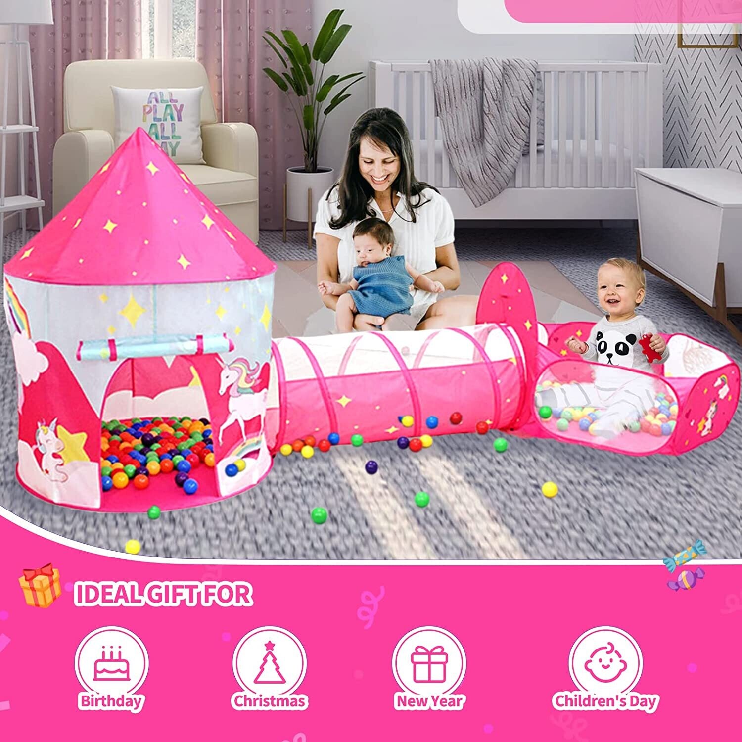 Children&#39;s Play Tent, with Tunnel and Ball Pit