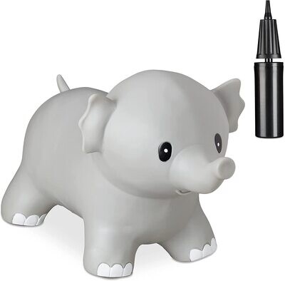 Elephant Jumping Animal with Air Pump – Inflatable Ride-On Toy for Kids with Fun Bouncing Action
