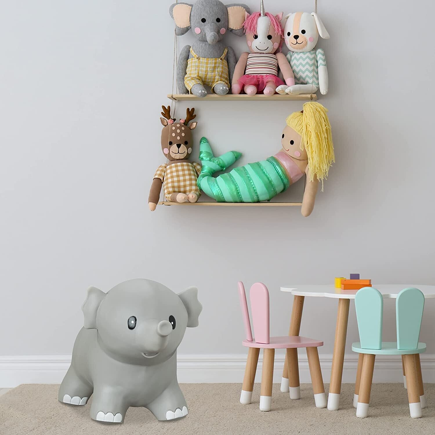 Elephant Jumping Animal with Air Pump – Inflatable Ride-On Toy for Kids with Fun Bouncing Action