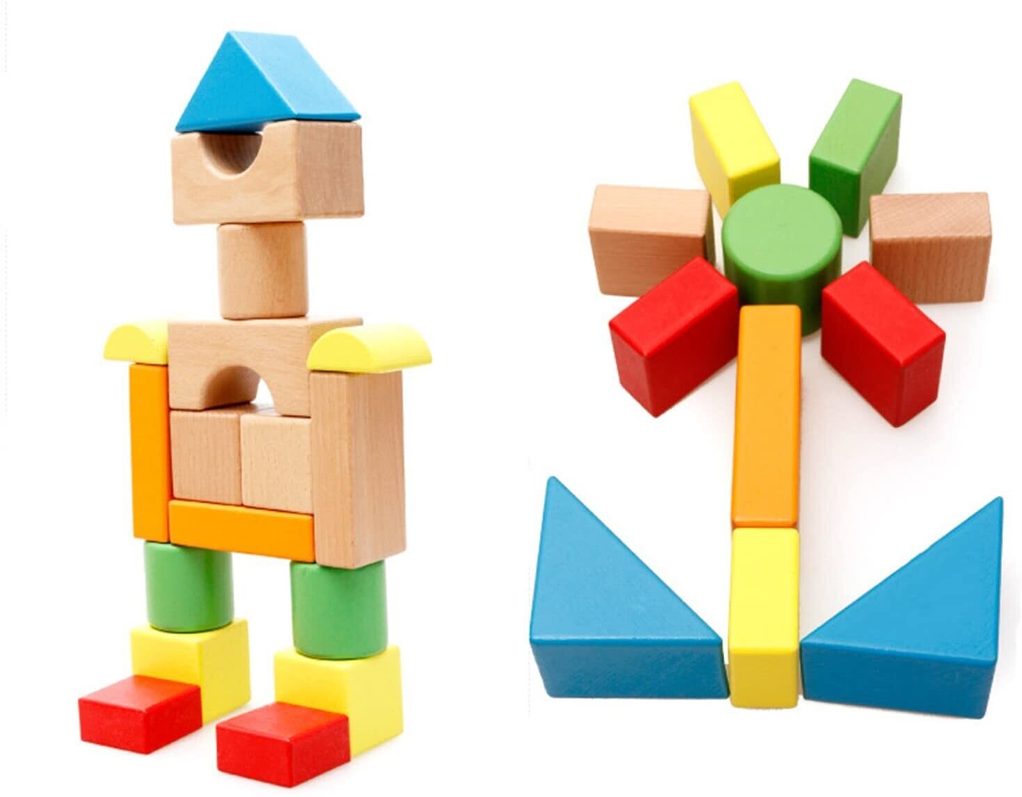 Colorful Wooden Building Blocks Toy for Children, Educational STEM Toy Set, Safe and Durable Construction Blocks for Creative Play