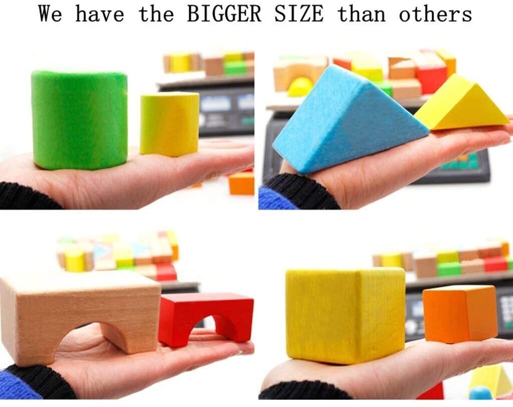 Colorful Wooden Building Blocks Toy for Children, Educational STEM Toy Set, Safe and Durable Construction Blocks for Creative Play