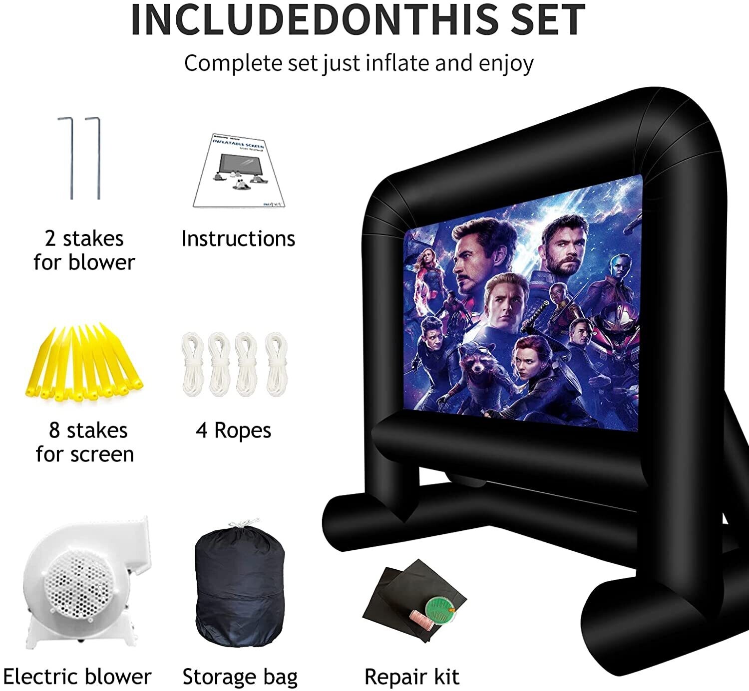 Inflatable Projection Screen for Outdoor Movies, Backyard Entertainment, and Event Viewing