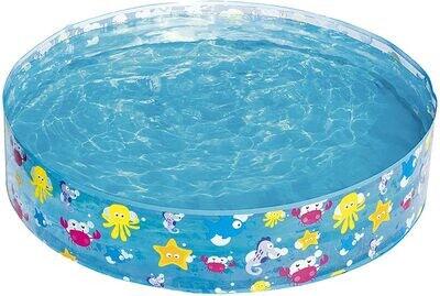 Fill &#39;N Fun Ocean Life Fixed Pool – 122 x 25 cm, Inflatable Kids’ Pool for Backyard Fun