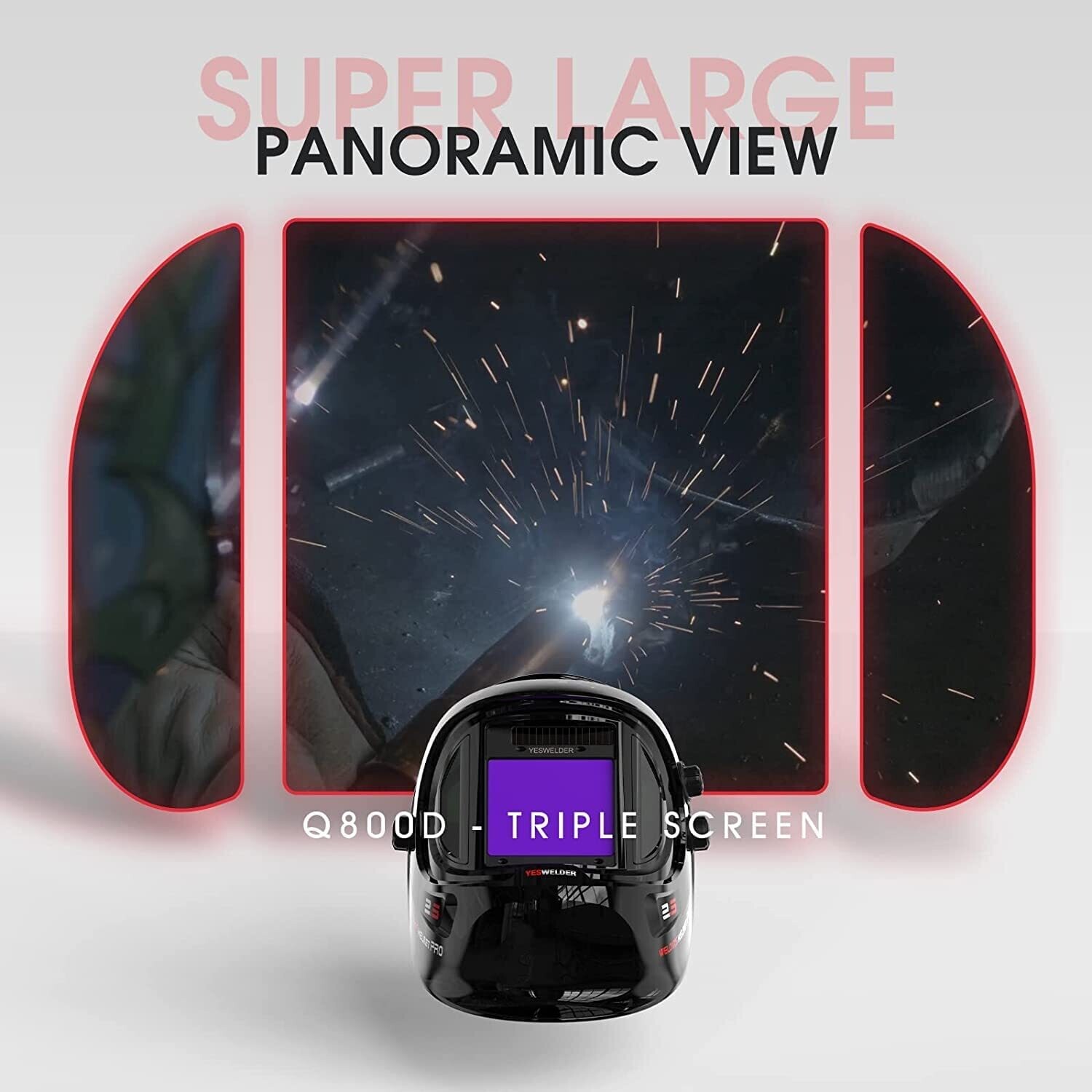 Welding Helmet Solar Powered Auto Darkening Weld Mask