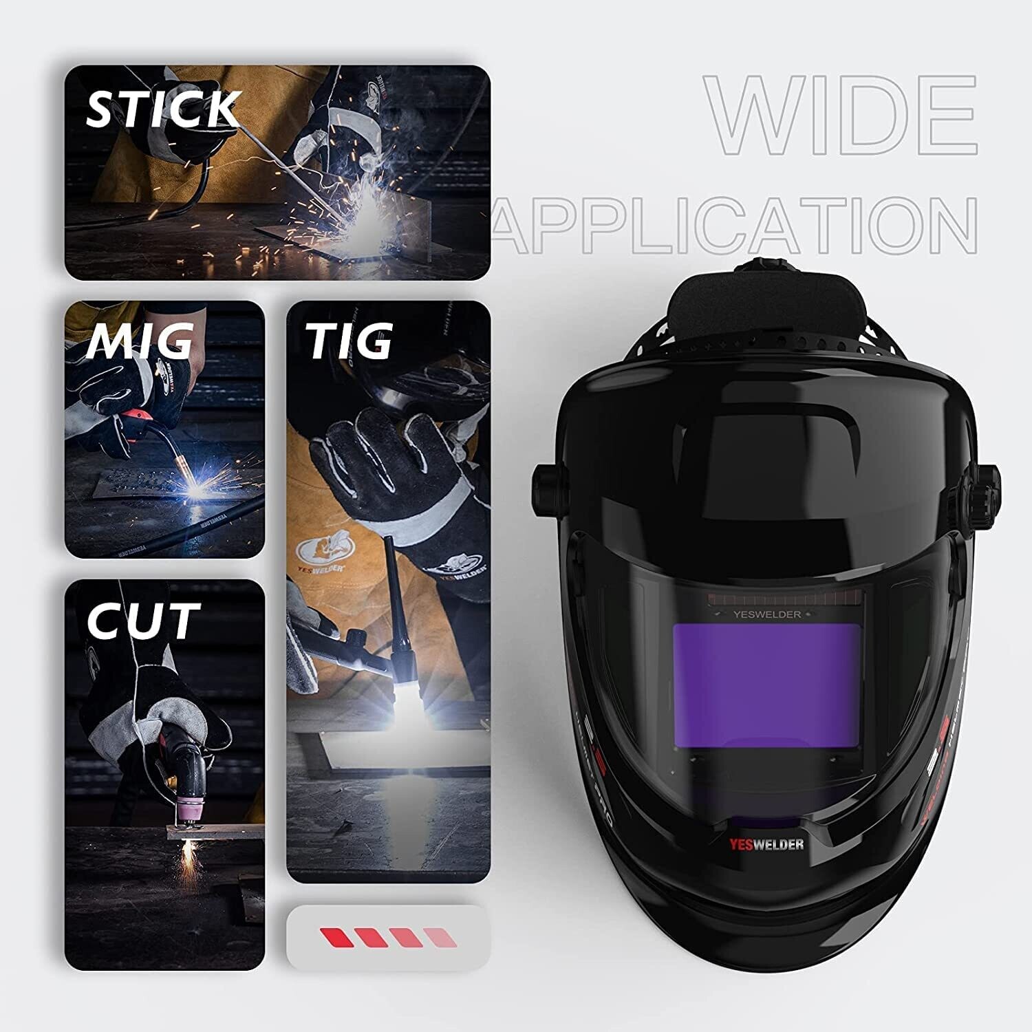Welding Helmet Solar Powered Auto Darkening Weld Mask