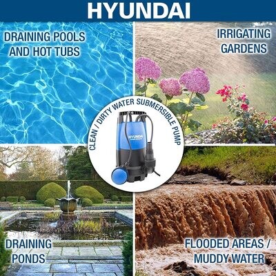 Heavy Duty 400W 230V Electric Submersible Dirty and Clean Water Pump for Drainage, Flood Control, and Pool Maintenance
