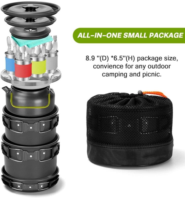 Set 29 Pieces Outdoor Cookware Set for 12 L
