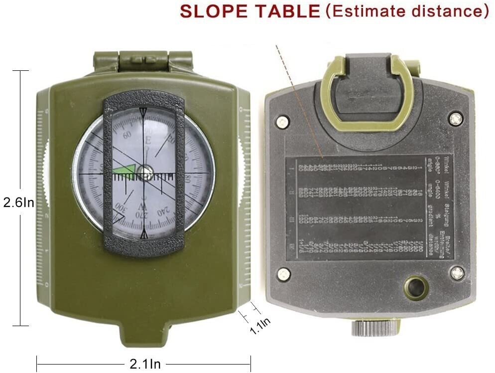 Waterproof Hiking Military Navigation Compass with Fluorescent Design
