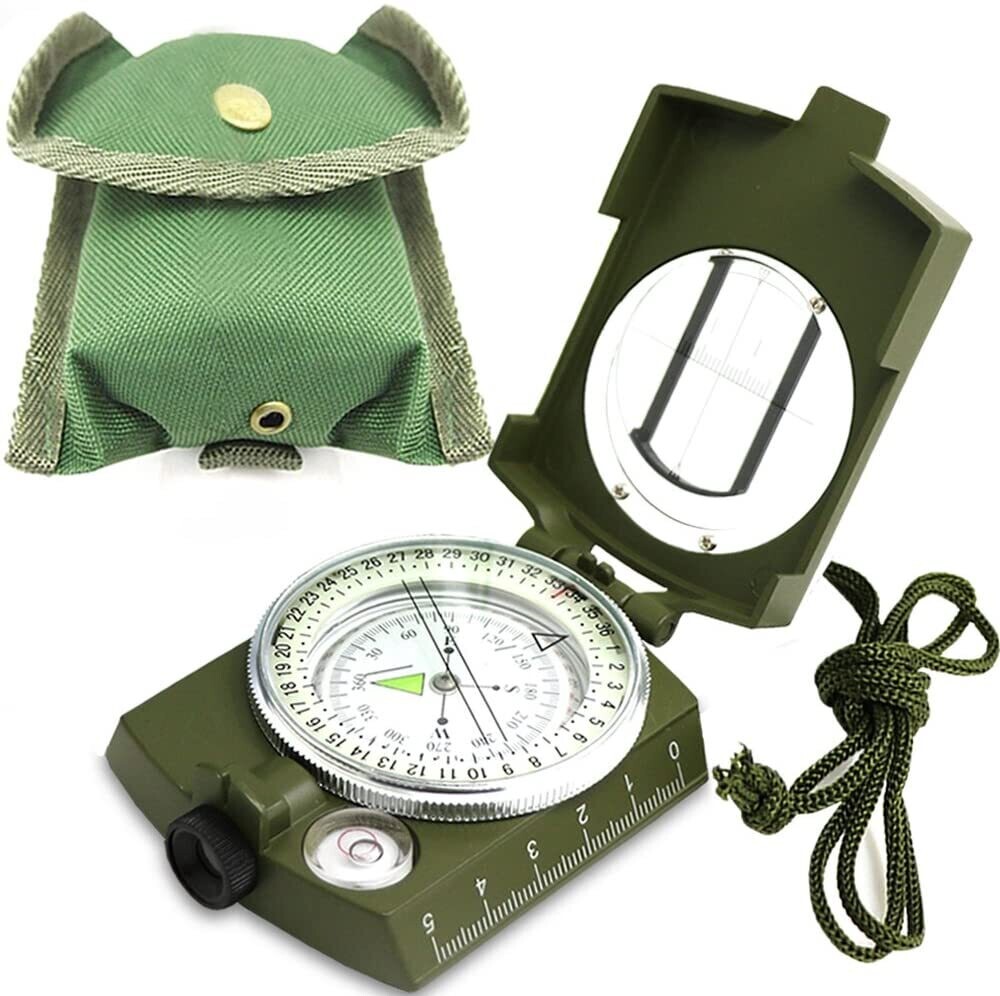 Waterproof Hiking Military Navigation Compass with Fluorescent Design