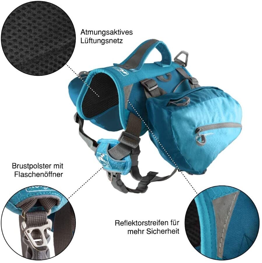 Dog Backpack Harness – Hiking and Camping Backpack for Dogs, Reflective &amp; Lightweight Vest Harness for Medium and Large Dogs, Perfect for Travel and Outdoor Adventures