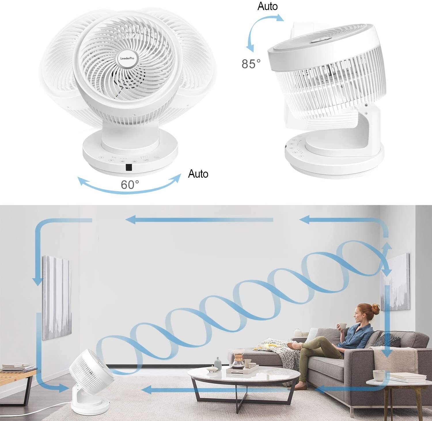 Fan DC Motor with Remote Control – 7.4 m/s Turbo Speed, Energy-Efficient Cooling with Adjustable Settings